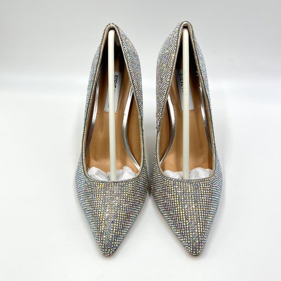 Steve Madden‎ Womens Altisha Rhinestone Jewel Encrusted Heels Pumps Shoes 6.5M - Picture 2 of 16